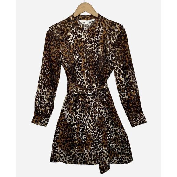 Veronica Beard Hanneli Animal Print Linen Shirtdress Womens Size 0 NWOT $495 - Picture 3 of 14